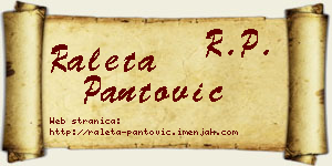 Raleta Pantović vizit kartica